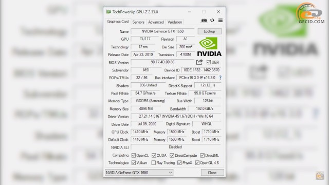 NVIDIA GeForce GTX 1650 GDDR6