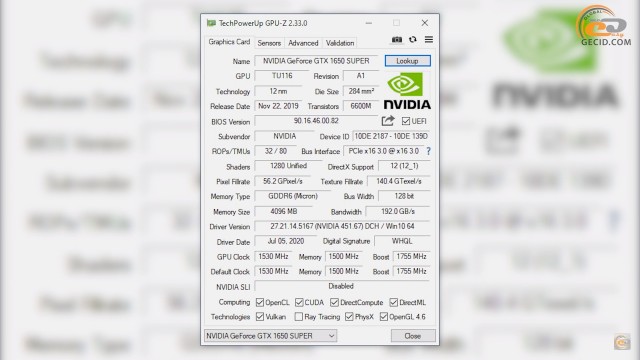 NVIDIA GeForce GTX 1650 GDDR6