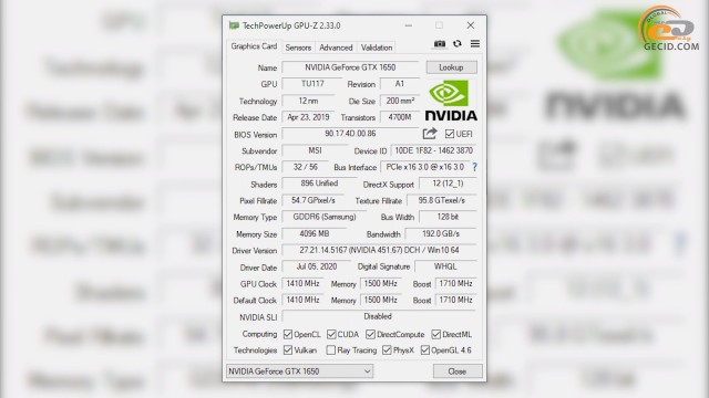 NVIDIA GeForce GTX 1650