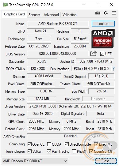 ASUS TUF Gaming Radeon RX 6800 XT OC Edition